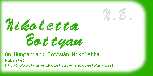 nikoletta bottyan business card